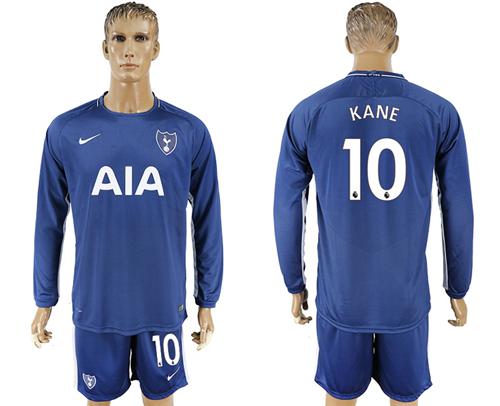 Tottenham Hotspur #10 Kane Away Long Sleeves Soccer Club Jersey - Click Image to Close
